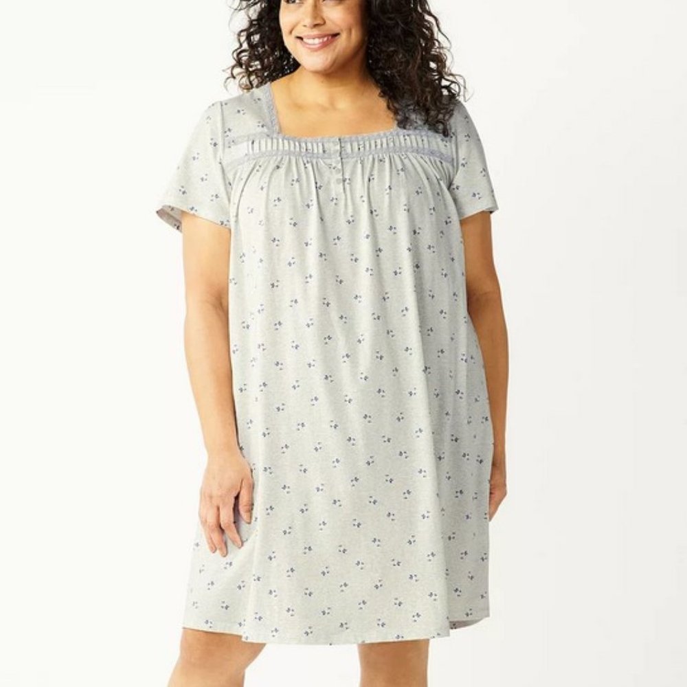 Croft & Barrow Cotton blend Short Sleeve Nightgown 4X
